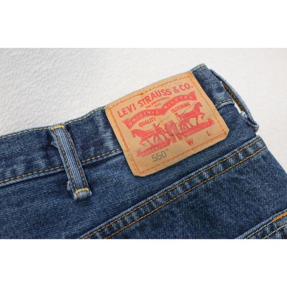 Levi's 550 Relaxed Fit Straight Blue Denim Jeans Rugged Mens Sz 46 x 30 - Picture 1 of 7